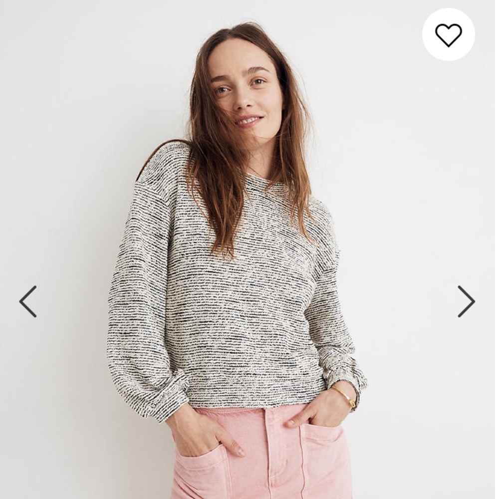 Madewell Texture and Thread Bubble Sleeve Top